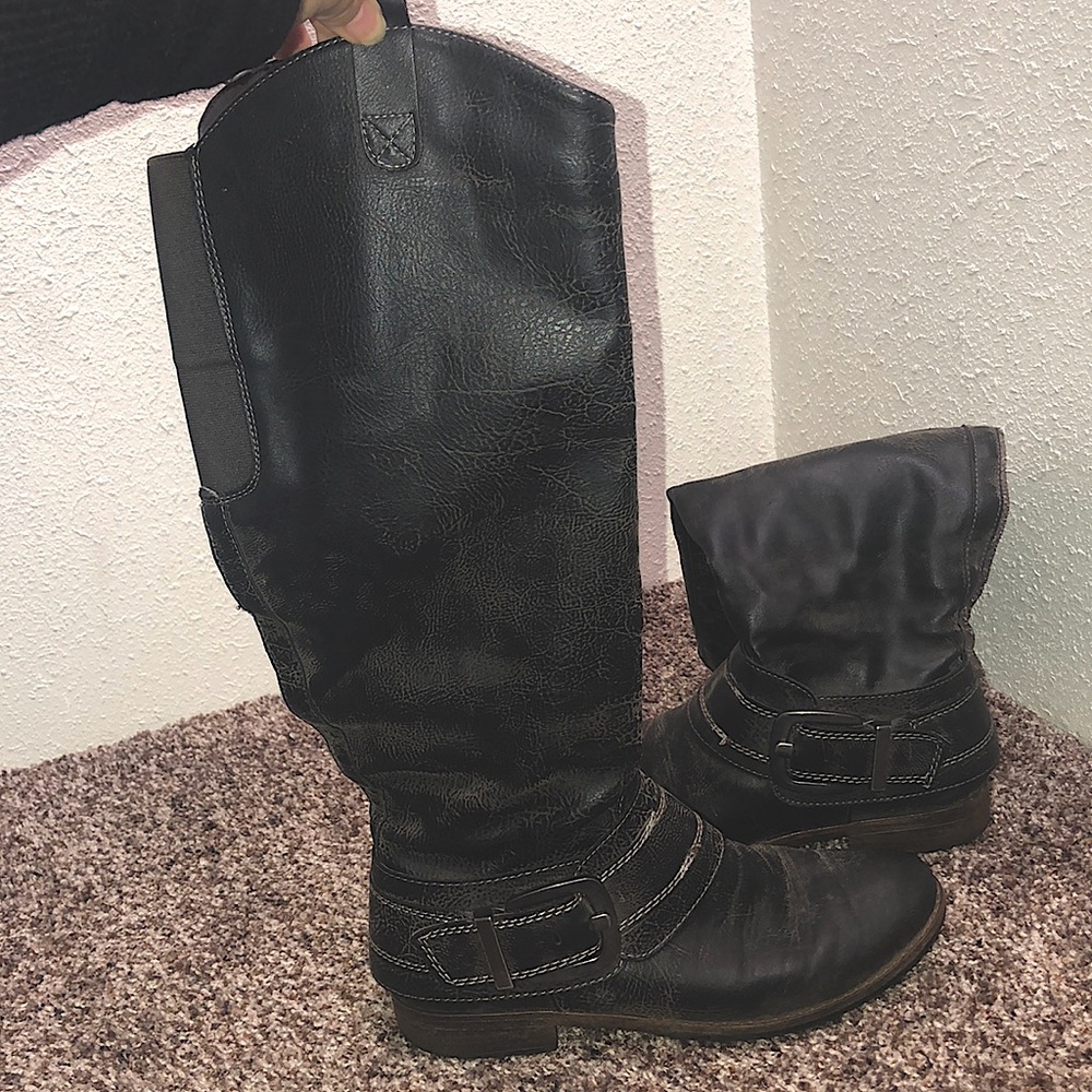 Curfew Dark Grey Tall Boots